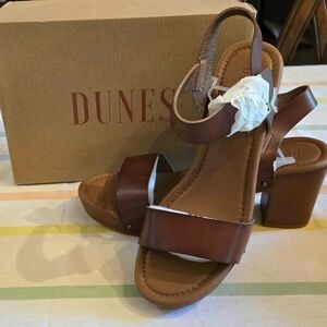NEW! Dunes Brown Women's Block Heel Sandals,SZ 11